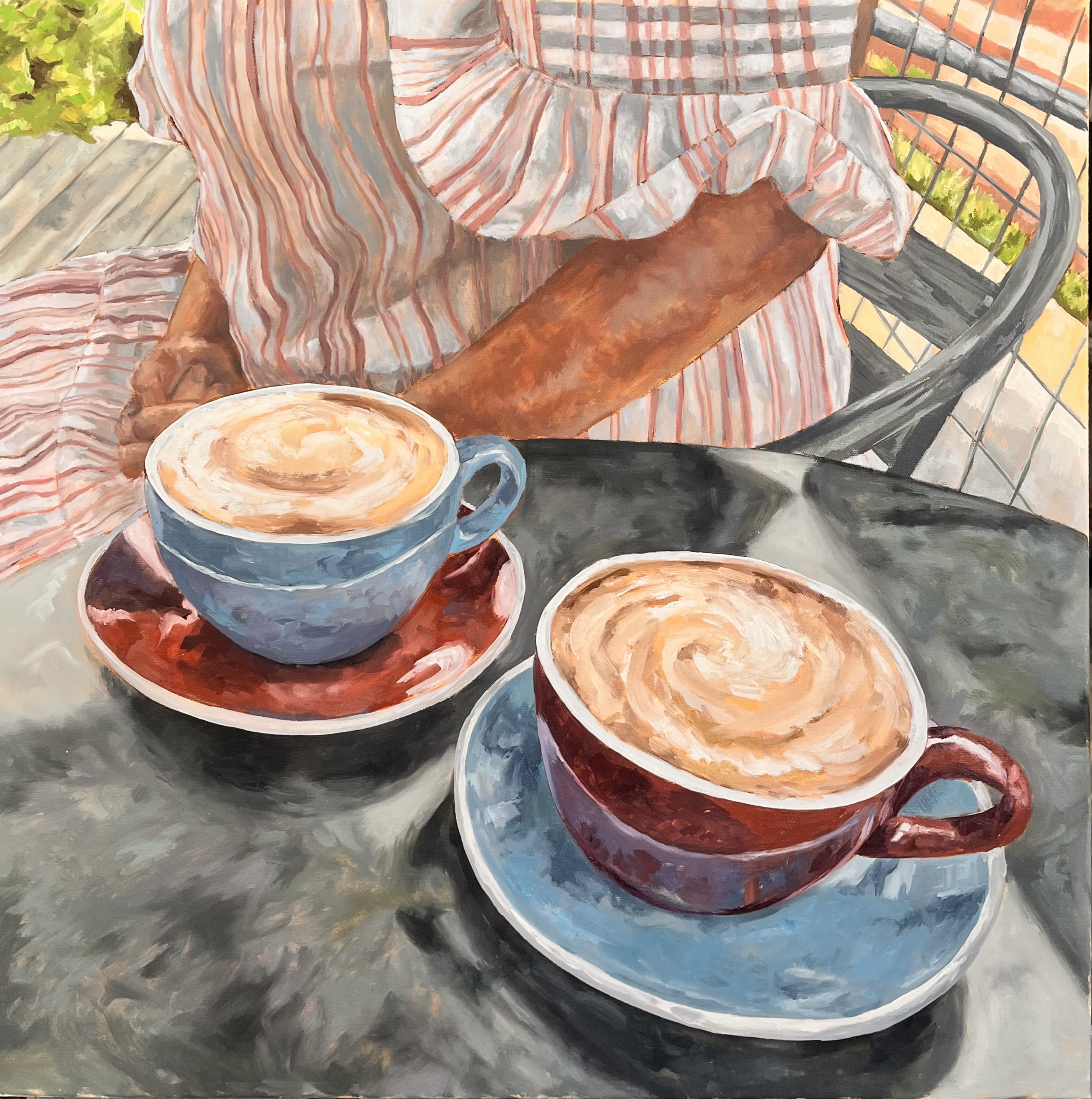 painting of coffee and a person